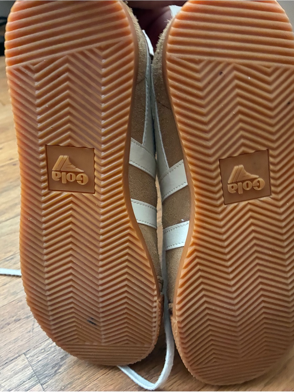 Gola Tan Suede Sneakers with White Accents - Picture 6 of 6